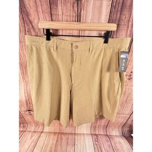 Alfani Mens Tech Shorts Stretch Waistband 8 Inseam Size 38 Khaki Beige NWT